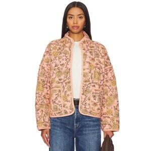 Free People Chloe Jacket Top Floral Printed Quilted Dolman Long Sleeve S 285612